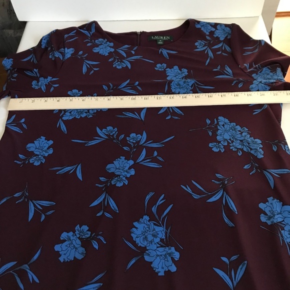 LAUREN RALPH LAUREN Floral Midi Dress 3/4 Sleeve Swing Women’s Plus Size 16 1X - Picture 11 of 16